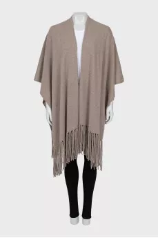 Gray cashmere cape