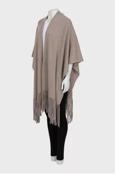 Gray cashmere cape