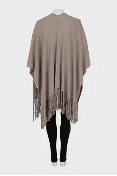 Gray cashmere cape