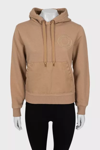 Brown hoodie with embroidery