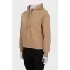Brown hoodie with embroidery