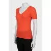 Orange cashmere silk t-shirt