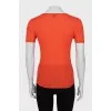 Orange cashmere silk t-shirt