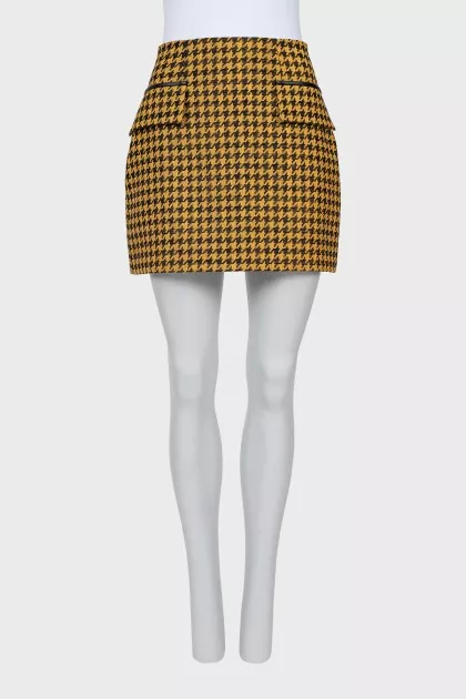 Mini skirt in houndstooth print