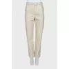 Beige eco-leather trousers