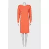 Straight dress made of cashmere and silk