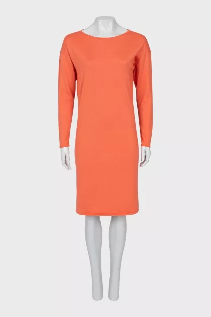 Straight dress made of cashmere and silk
