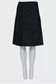 Pleated wool skirt