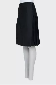 Pleated wool skirt