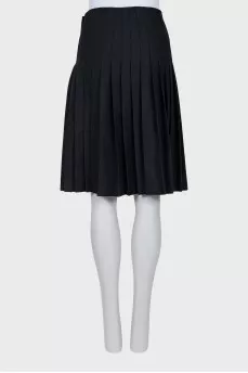 Pleated wool skirt