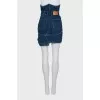 Denim skirt with button pockets