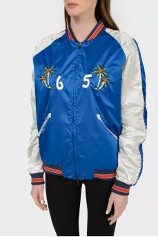Bomber jacket with embroidery with tag