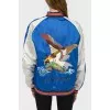 Bomber jacket with embroidery with tag