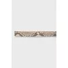 Leather belt with mother-of-pearl buckle