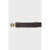 Leather belt with branded buckle