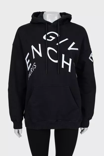 Hoodie with branded embroidery