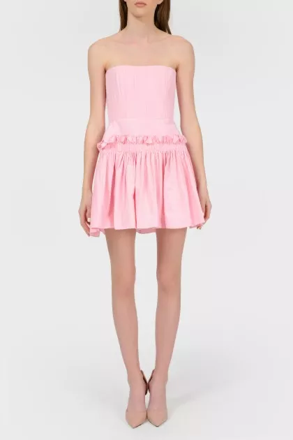 Mini dress with open shoulders with tag