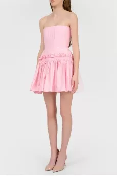 Mini dress with open shoulders with tag