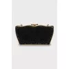 Bag decorated with black rhinestones