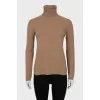 Brown wool and cashmere golf