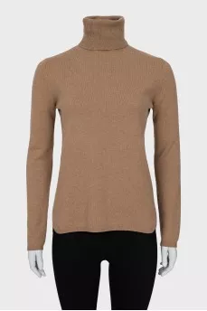 Brown wool and cashmere golf