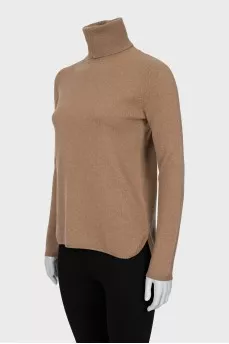 Brown wool and cashmere golf
