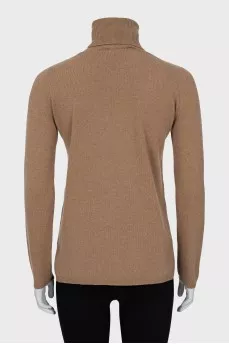 Brown wool and cashmere golf