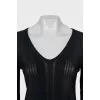 Semi-transparent black pullover