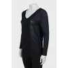 Semi-transparent black pullover