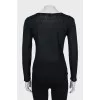 Semi-transparent black pullover