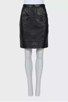 Black leather skirt