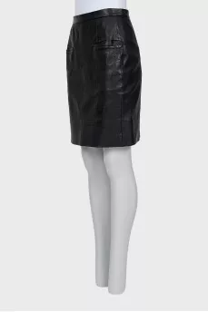 Black leather skirt