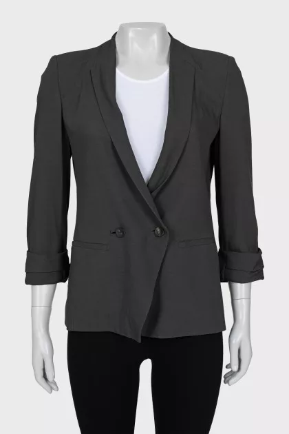 Gray jacket with 3/4 sleeves