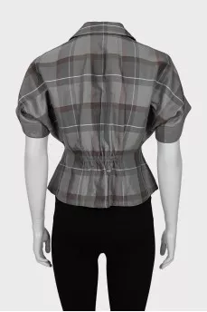 Checkered jacket with short sleeves