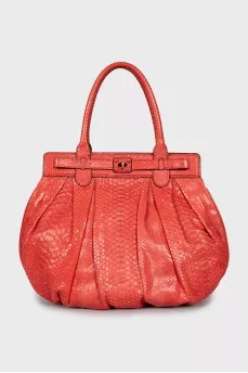 Orange snakeskin bag