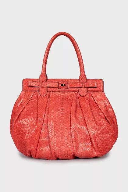 Orange snakeskin bag