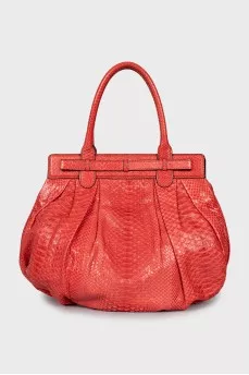 Orange snakeskin bag