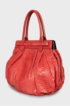 Orange snakeskin bag