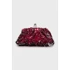 Two-tone sequin clutch