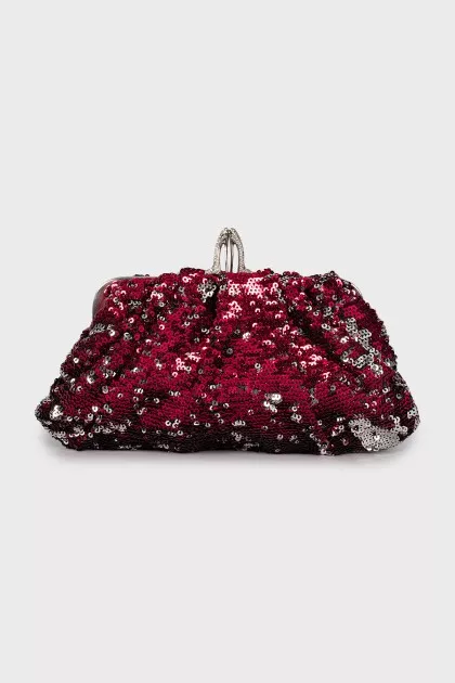 Two-tone sequin clutch