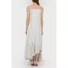 Asymmetric sundress striped with tag