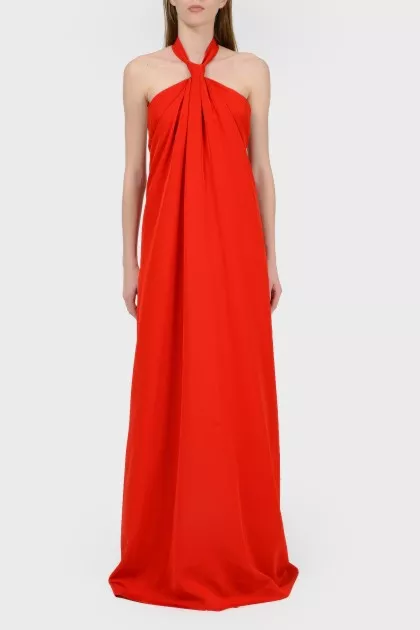 Paul dress with an open back with a tag