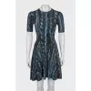 Fitted wool dress with print