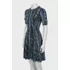 Fitted wool dress with print