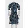 Fitted wool dress with print