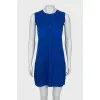 Dress with relief pattern in blue