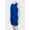Dress with relief pattern in blue
