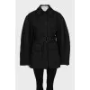 Jacket with zip and buttons with tag