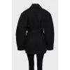 Jacket with zip and buttons with tag