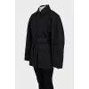 Jacket with zip and buttons with tag
